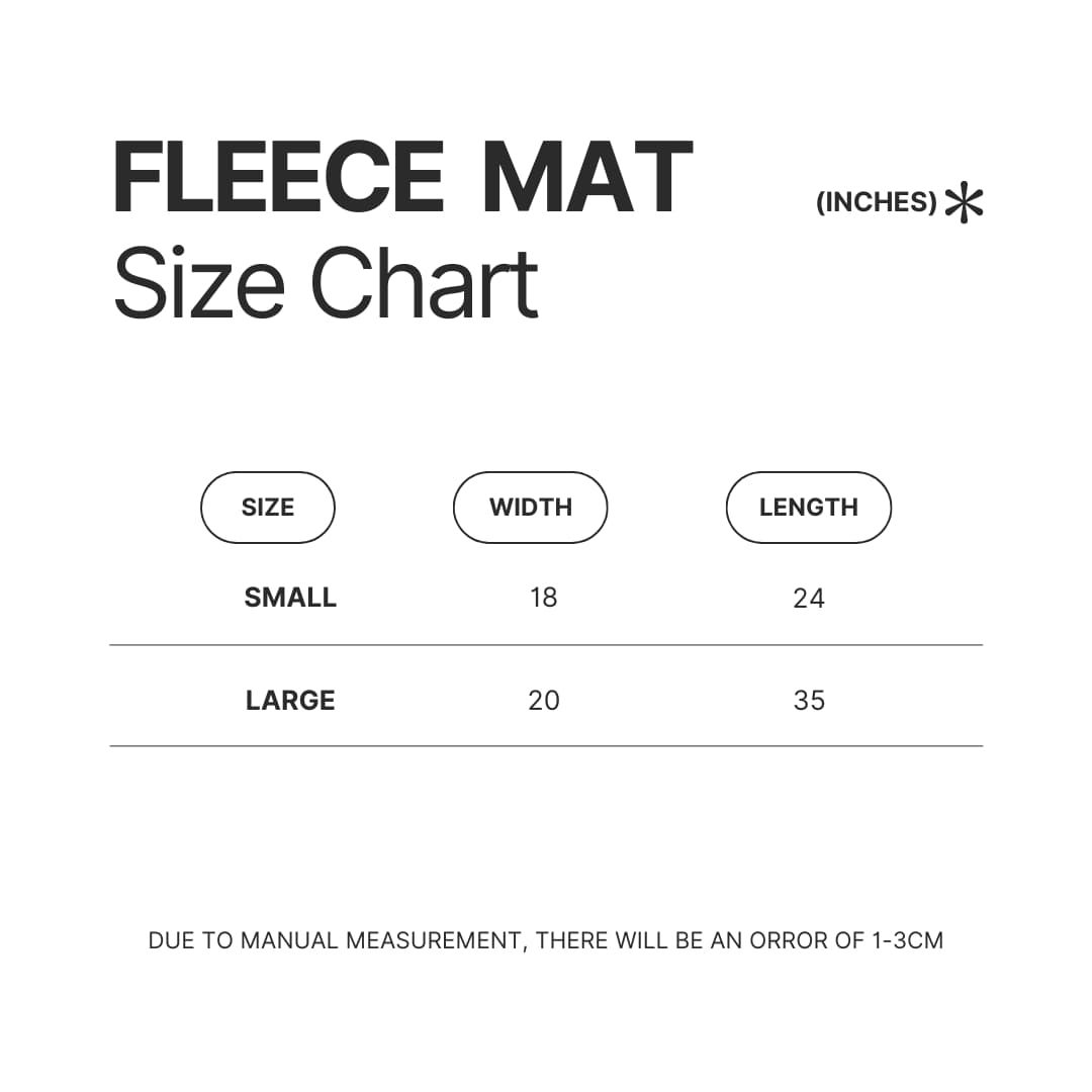 Fleece Mat Size Chart - James Charles